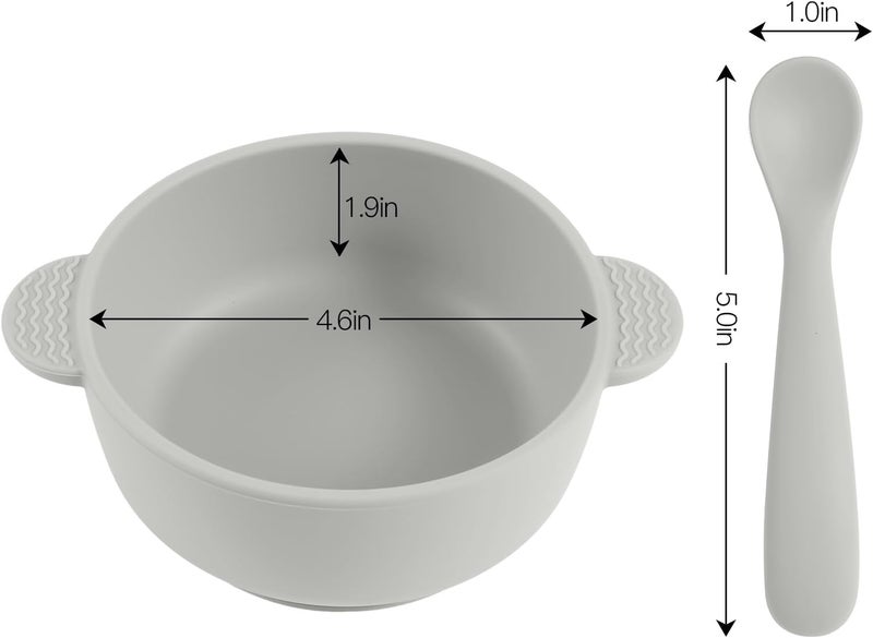 Eascrozn Silicone Baby Feeding Set, 3 Pack Baby Bowls with Suction and 3 Pack Baby Spoons for Babies Toddlers Kids, BPA Free, Baby Utensils Feeding Supplies, Microwave and Dishwasher Safe - Image 3
